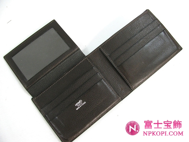 エルメス二つ折札入れダークブラウンHERMES328039